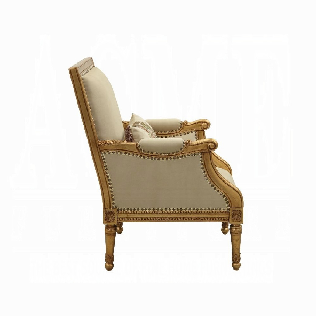 50835 Fabric/ Antique Gold Finish Living Room Daesha Upholstery by Acme Furniture Collection