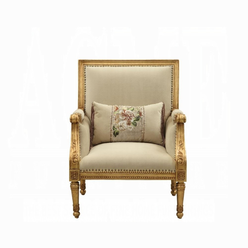 50835 Fabric/ Antique Gold Finish Living Room Daesha Upholstery by Acme Furniture Collection
