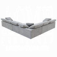 LV01563 Sectional Sofa w/6 pillows Gray Linen Naveen Collection by Acme Furniture