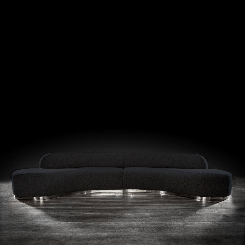 Luca Sectional in Black stunning design By Roberto Grassie. 01-641BL