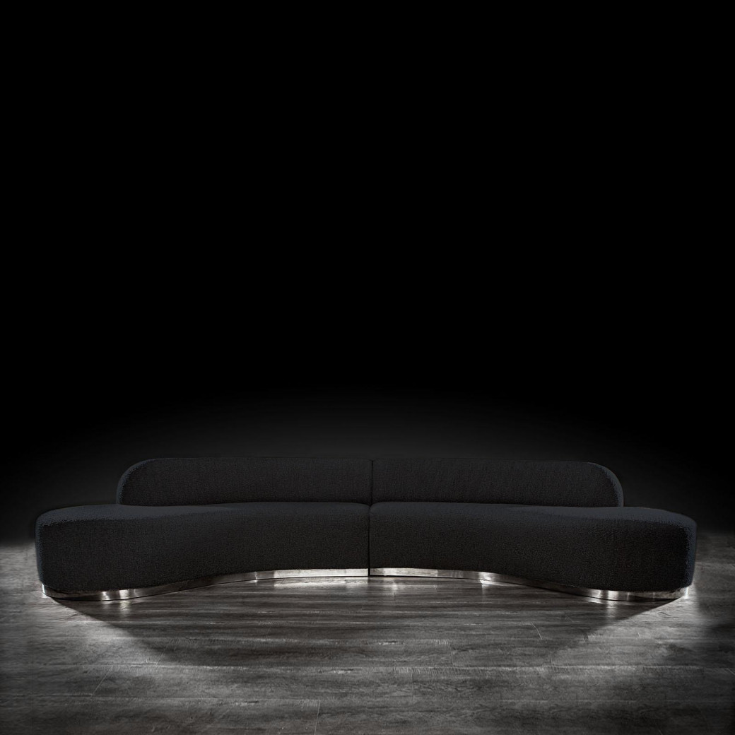 Luca Sectional in Black stunning design By Roberto Grassie. 01-641BL
