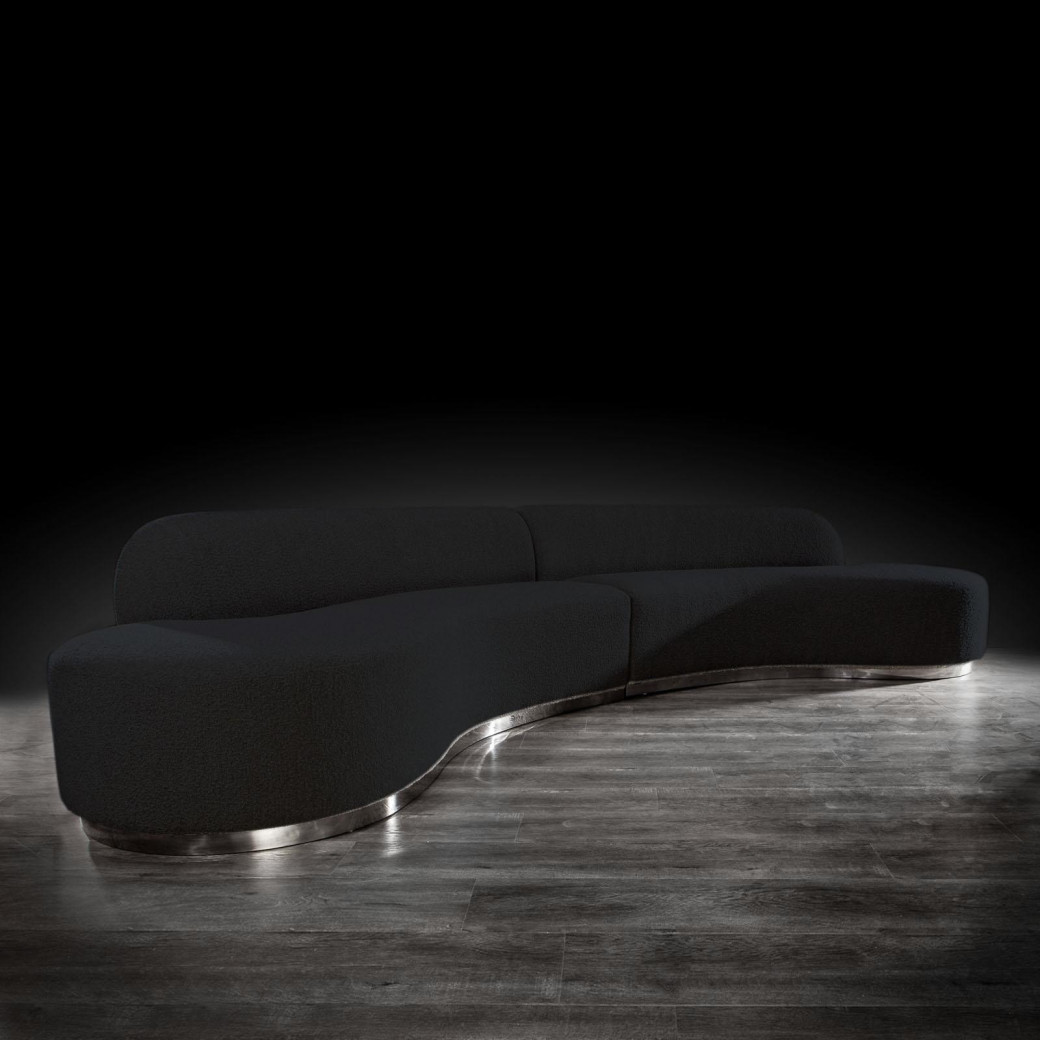 Luca Sectional in Black stunning design By Roberto Grassie. 01-641BL