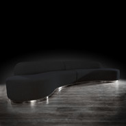Luca Sectional in Black stunning design By Roberto Grassie. 01-641BL
