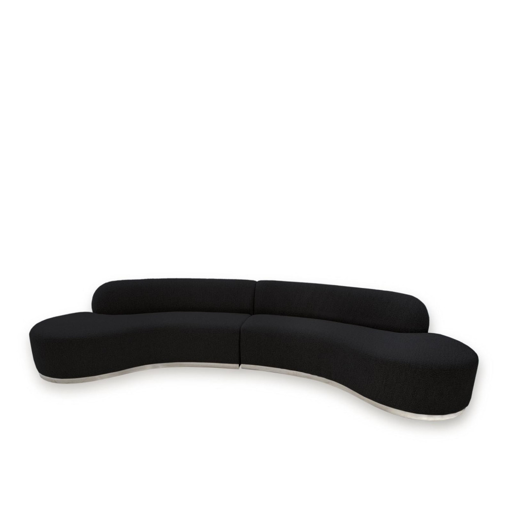 Luca Sectional in Black stunning design By Roberto Grassie. 01-641BL