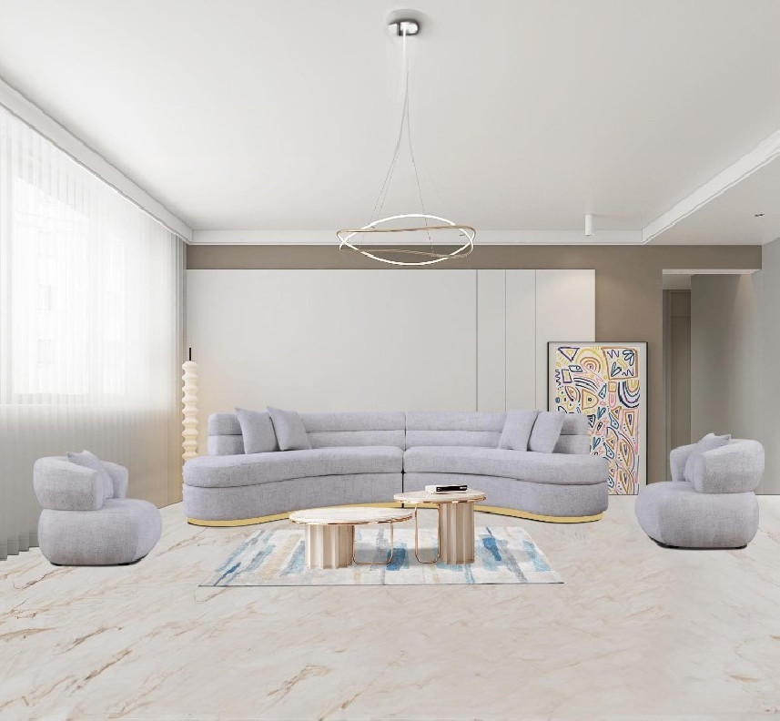 Ariella Sectional | Ivory stunning design By Roberto Grassie. 01-710TGSS-WH