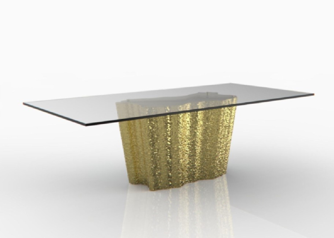 Glacier Luxury Dining Table | Titanium Gold By Roberto Grassie. 04-227TGSS