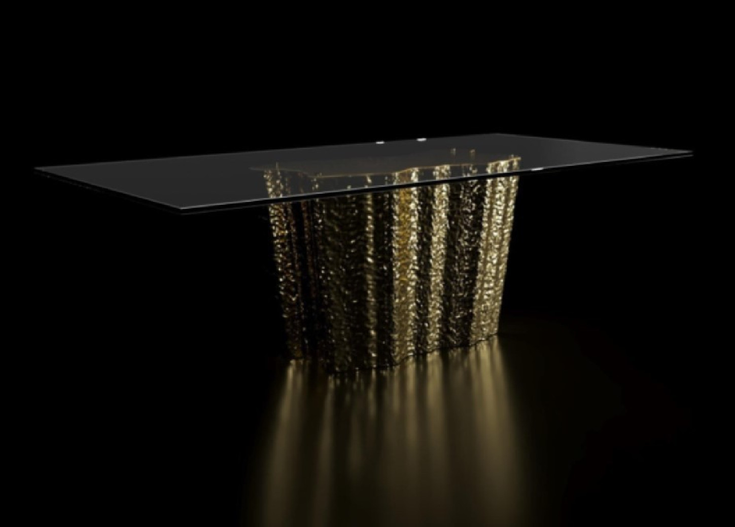 Glacier Luxury Dining Table | Titanium Gold By Roberto Grassie. 04-227TGSS