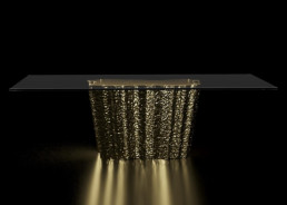 Glacier Luxury Dining Table | Titanium Gold By Roberto Grassie. 04-227TGSS
