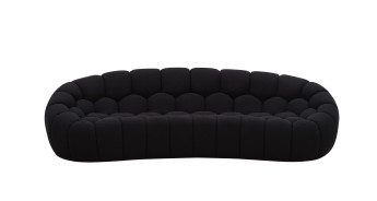 82162 Divani Casa Yolonda - Modern Curved Black Fabric Sofa Set by VIG Furniture