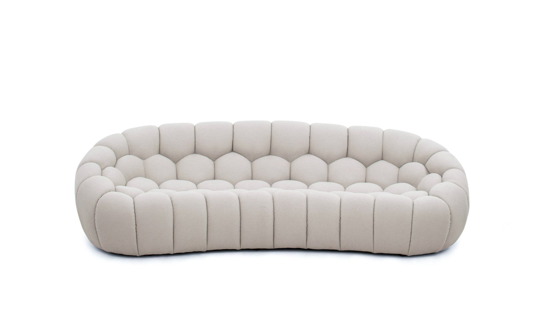 81303 Divani Casa Yolonda - Modern Curved Beige Fabric Sofa Set