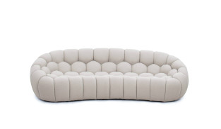 81303 Divani Casa Yolonda - Modern Curved Beige Fabric Sofa Set