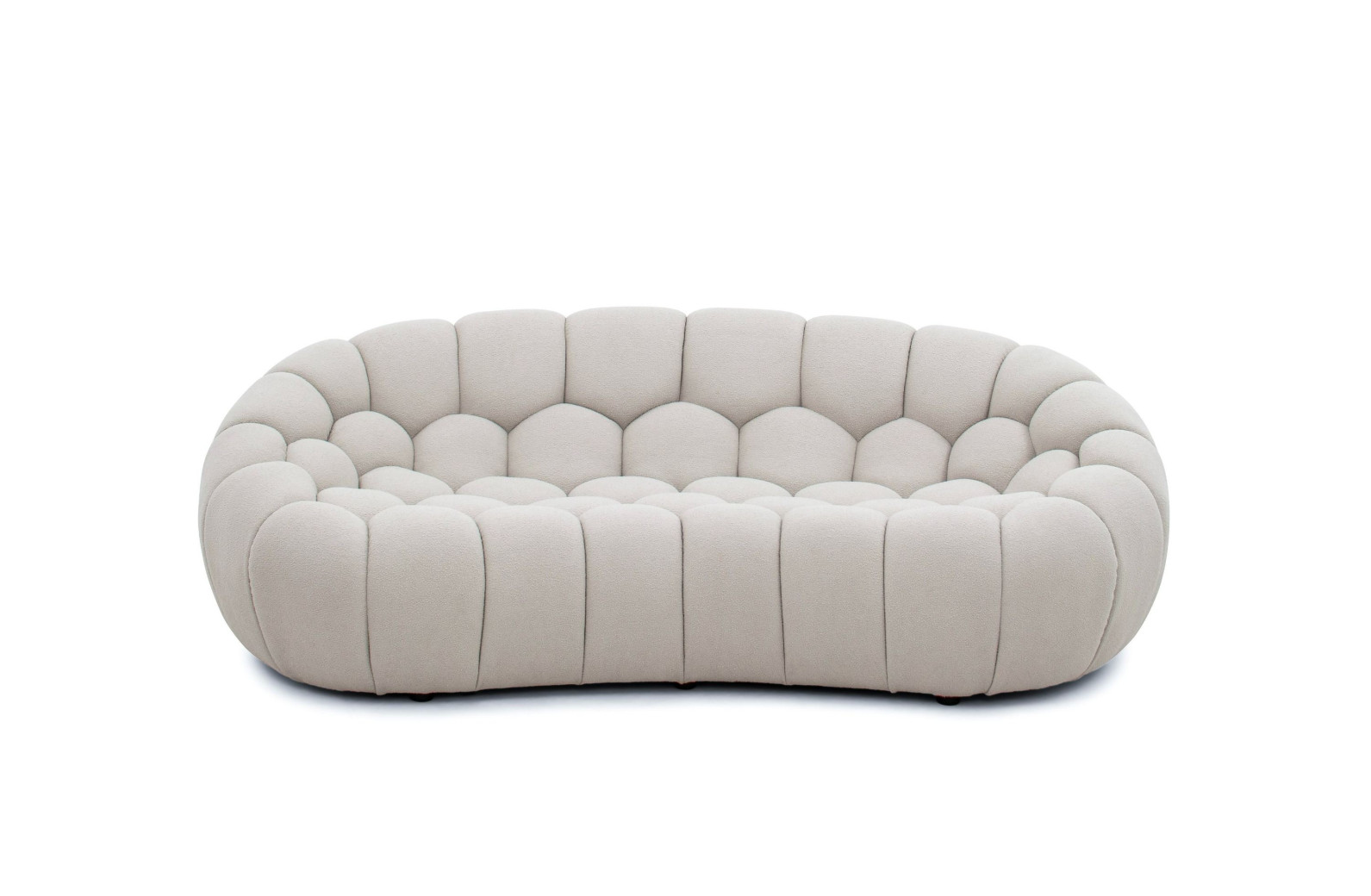 81303 Divani Casa Yolonda - Modern Curved Beige Fabric Sofa Set