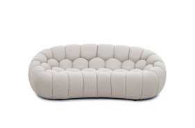 81303 Divani Casa Yolonda - Modern Curved Beige Fabric Sofa Set