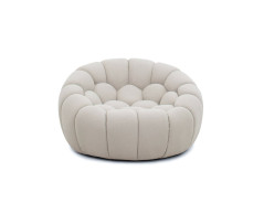 81303 Divani Casa Yolonda - Modern Curved Beige Fabric Sofa Set