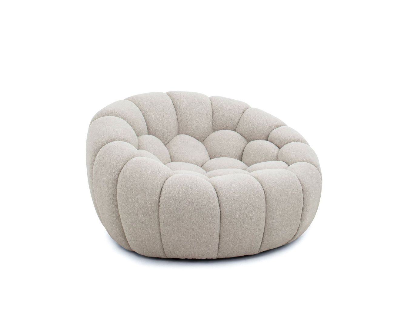81303 Divani Casa Yolonda - Modern Curved Beige Fabric Sofa Set