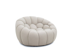 81303 Divani Casa Yolonda - Modern Curved Beige Fabric Sofa Set