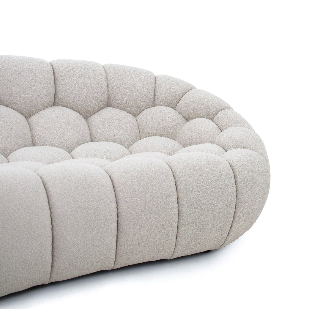 81303 Divani Casa Yolonda - Modern Curved Beige Fabric Sofa Set