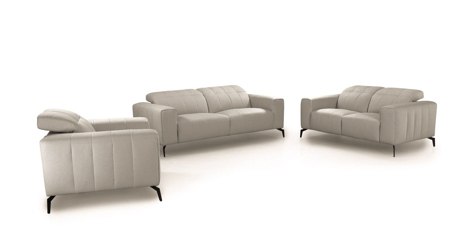 80368 Divani Casa Wayne - Modern Light Grey Leather Sofa Set by VIG Furniture