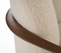 81593 Modrest Fortuna - Mid-Century Modern Off-White Fabric + Walnut Accent Chair By VIG Furniture