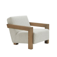 81811 Modrest Dalhart - Modern Beige Fabric + Grey Wash Wood Accent Chair By VIG Furniture
