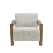 81811 Modrest Dalhart - Modern Beige Fabric + Grey Wash Wood Accent Chair By VIG Furniture