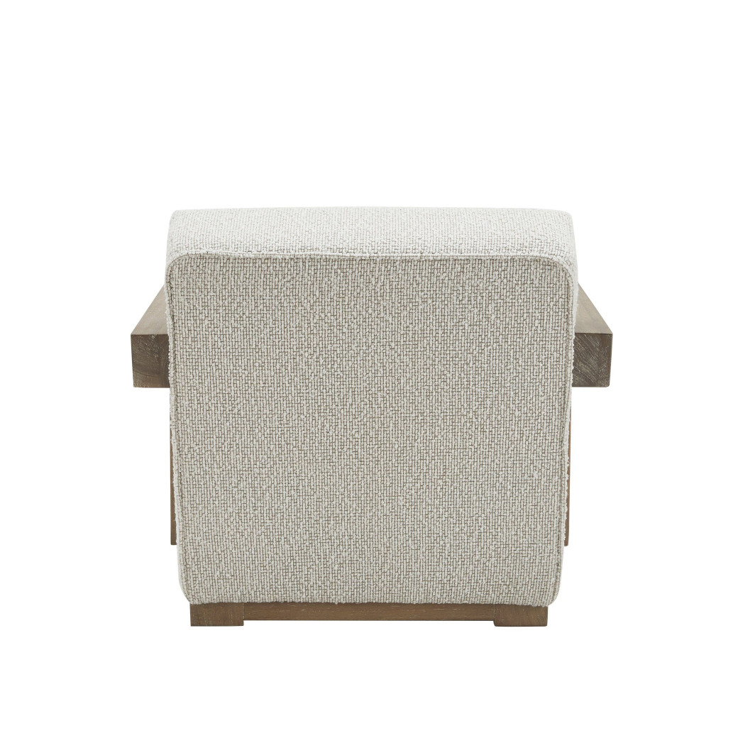 81811 Modrest Dalhart - Modern Beige Fabric + Grey Wash Wood Accent Chair By VIG Furniture