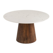 82161 Modrest Nancy + Weiss - Mid-Century Modern Marble + Walnut Dining Table Set By VIG Furniture