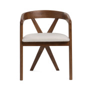 81819 Modrest Weiss - Mid-Century Modern Walnut Round Dining Table + 6 Chair Set By VIG Furniture