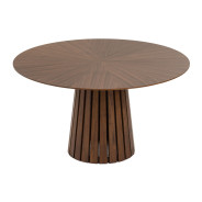 81819 Modrest Weiss - Mid-Century Modern Walnut Round Dining Table + 6 Chair Set By VIG Furniture