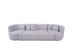 81964 Divani Casa Beau - Modern Light Grey Fabric Sectional Sofa With 2 Swirling Chair by VIG Furniture