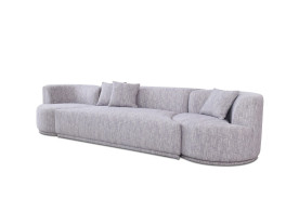 81964 Divani Casa Beau - Modern Light Grey Fabric Sectional Sofa With 2 Swirling Chair by VIG Furniture