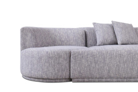 81964 Divani Casa Beau - Modern Light Grey Fabric Sectional Sofa With 2 Swirling Chair by VIG Furniture