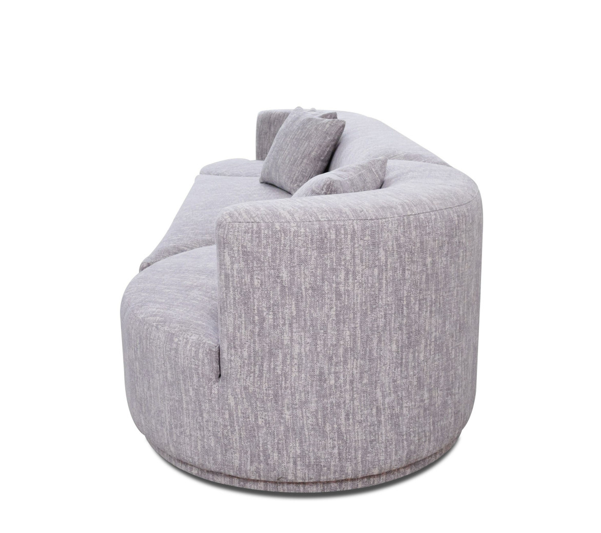 81964 Divani Casa Beau - Modern Light Grey Fabric Sectional Sofa With 2 Swirling Chair by VIG Furniture