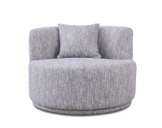 81964 Divani Casa Beau - Modern Light Grey Fabric Sectional Sofa With 2 Swirling Chair by VIG Furniture