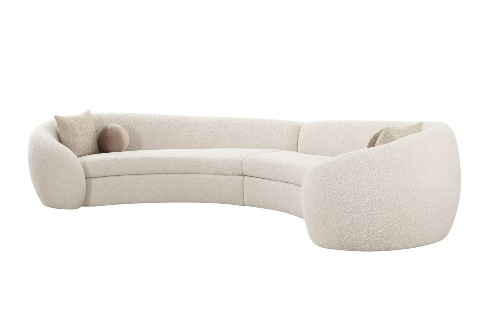 81827 Modrest - Kilmer Modern Off-White Curved Fabric Sectional Sofa by VIG Furniture