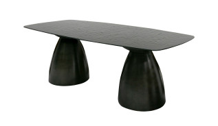 81967 Modrest Calexico - Contemporary Black Wave Glass Wide Rectangular Dining Table by VIG Furniture