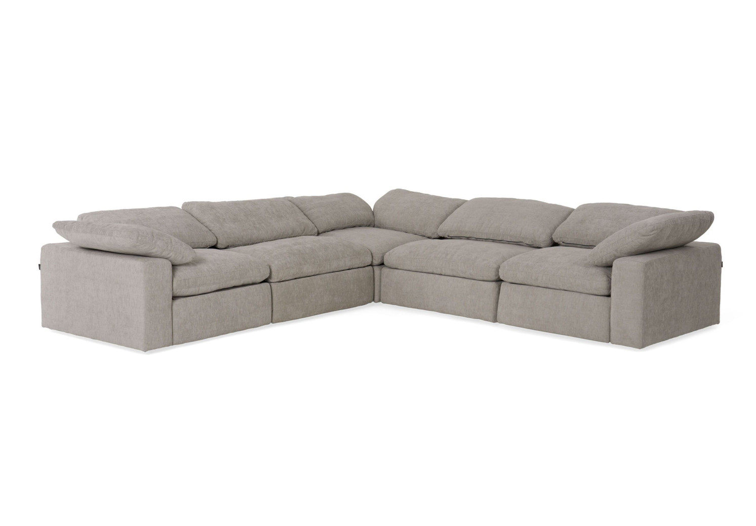 81215Divani Casa Corinth - Modern Gray Fabric Sectional Sofa with 3 Power Recliners by VIG Furniture