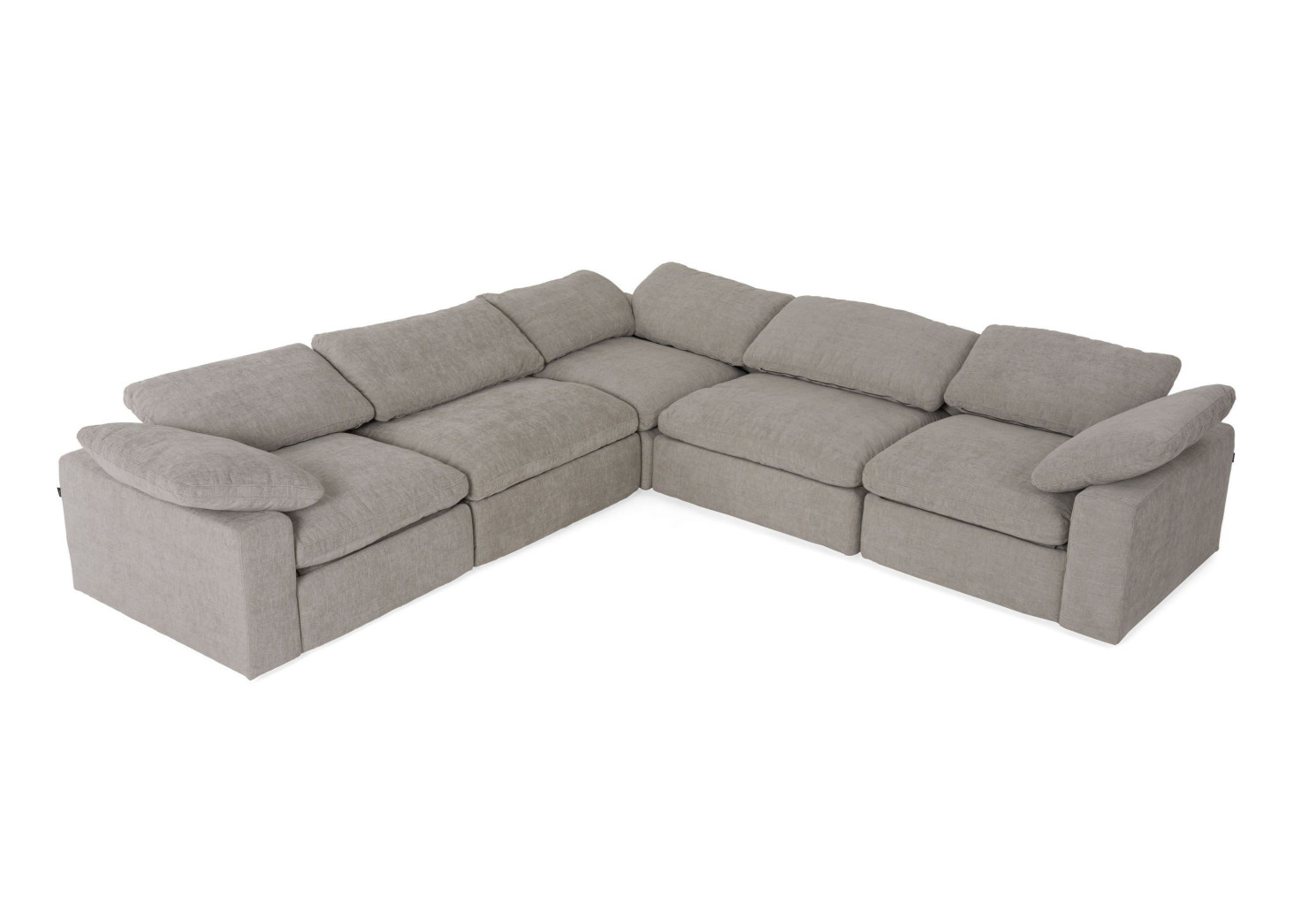 81215Divani Casa Corinth - Modern Gray Fabric Sectional Sofa with 3 Power Recliners by VIG Furniture
