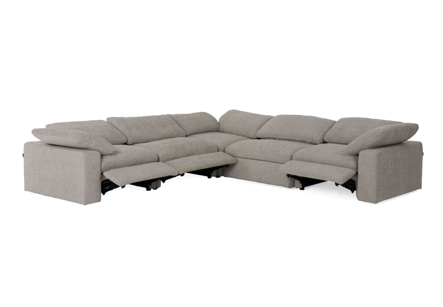 81215Divani Casa Corinth - Modern Gray Fabric Sectional Sofa with 3 Power Recliners by VIG Furniture