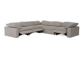 81215Divani Casa Corinth - Modern Gray Fabric Sectional Sofa with 3 Power Recliners by VIG Furniture