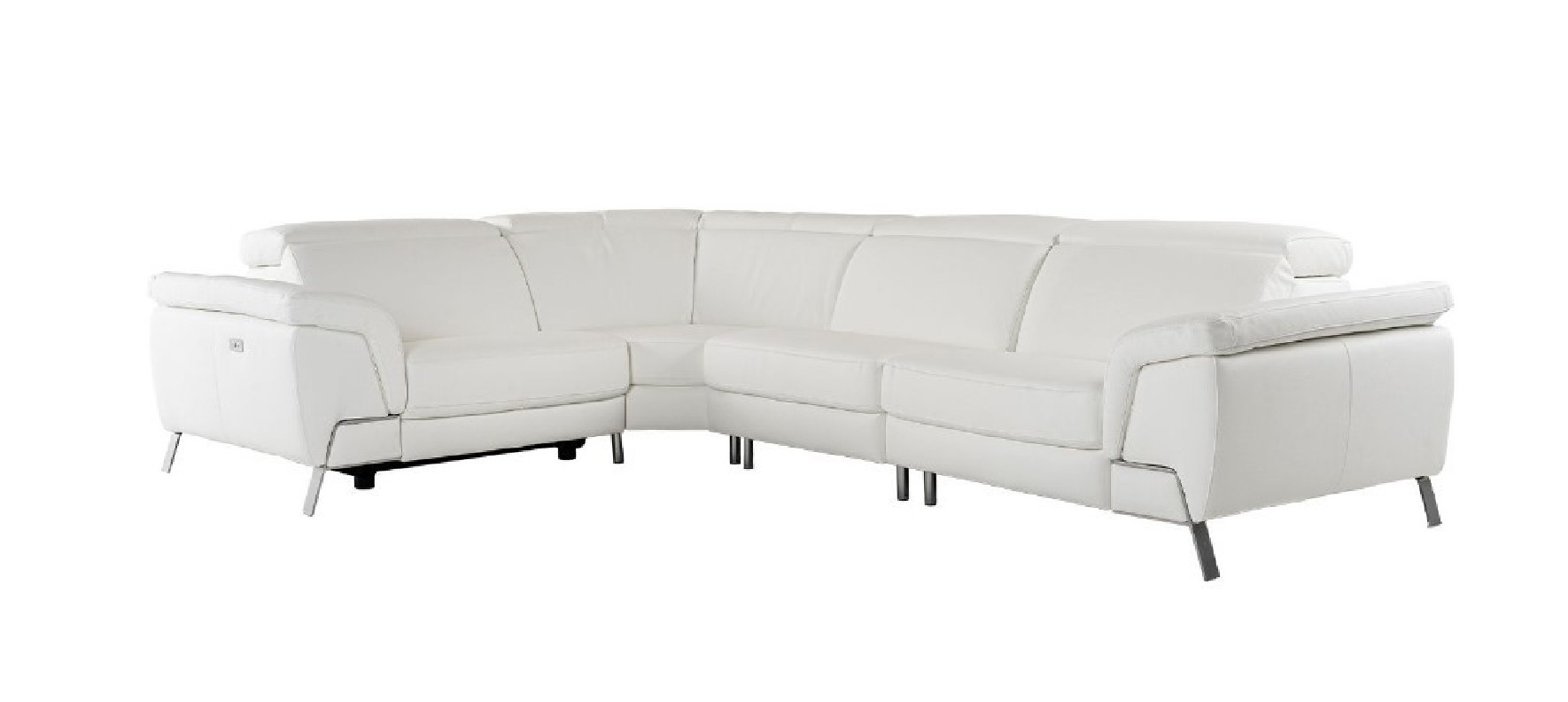81728 Lamod Italia Wonder - Italian Modern White Leather Sectional Sofa with Recliners By VIG Furniture