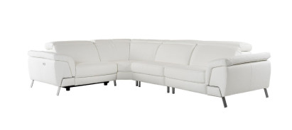 81728 Lamod Italia Wonder - Italian Modern White Leather Sectional Sofa with Recliners By VIG Furniture