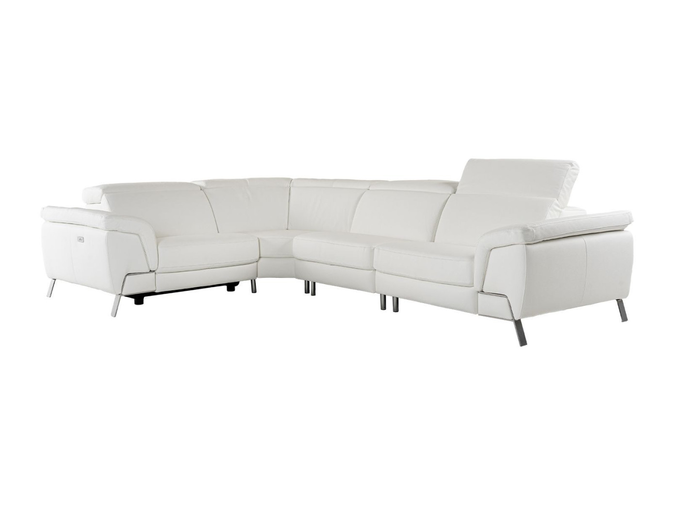81728 Lamod Italia Wonder - Italian Modern White Leather Sectional Sofa with Recliners By VIG Furniture