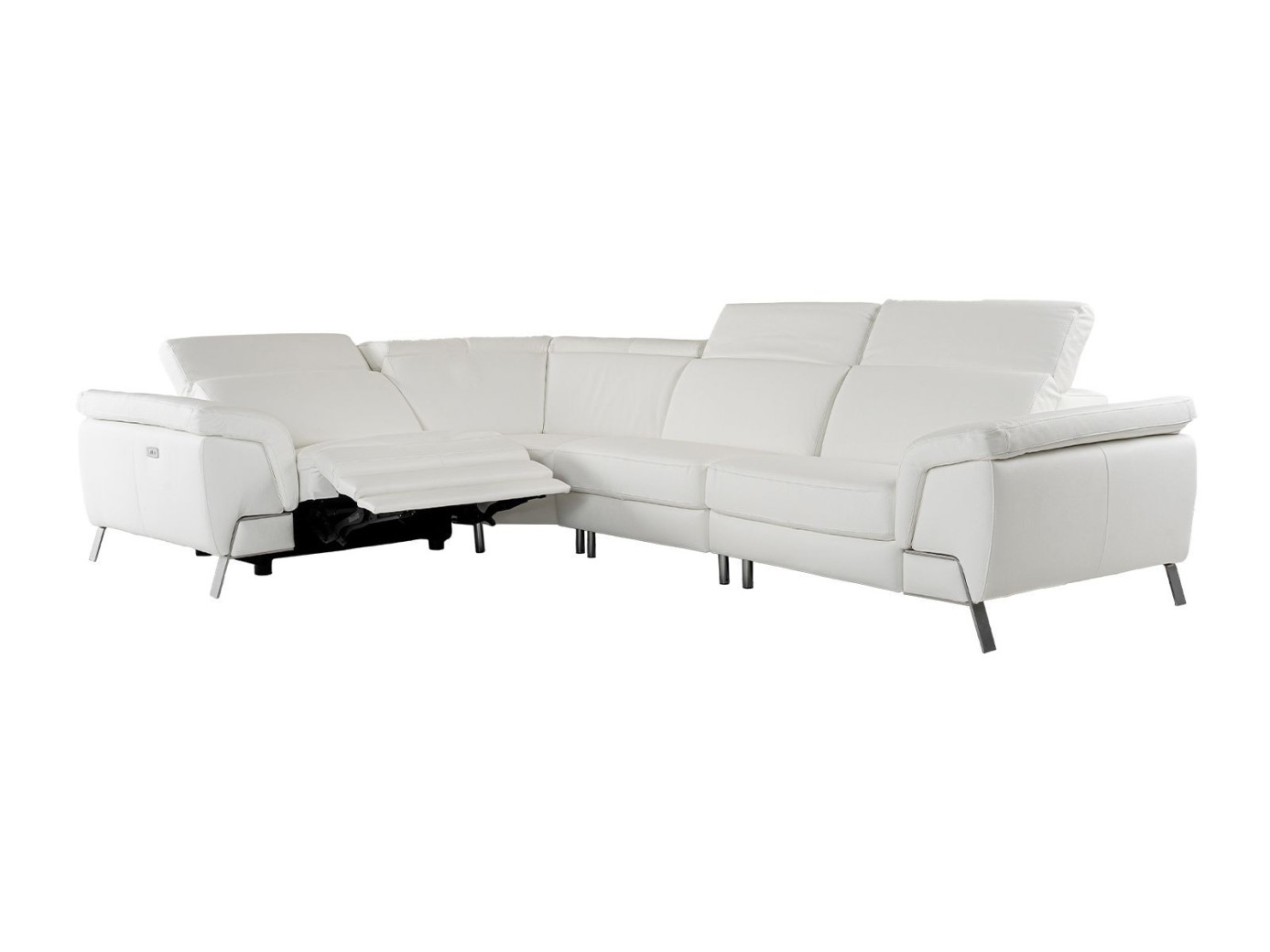 81728 Lamod Italia Wonder - Italian Modern White Leather Sectional Sofa with Recliners By VIG Furniture