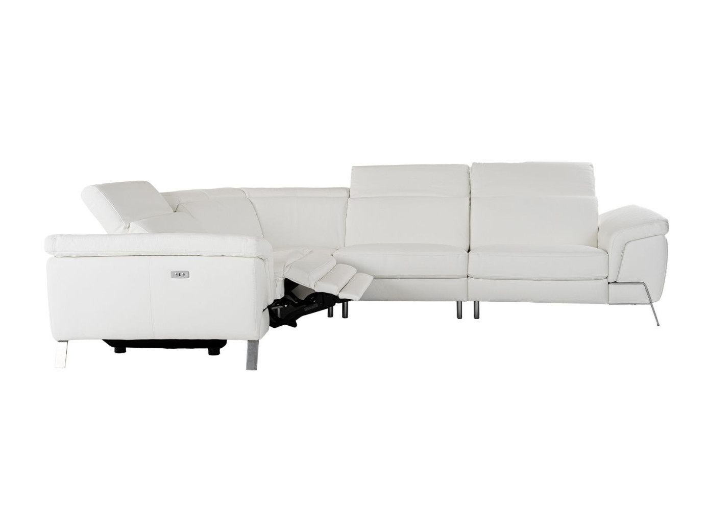 81728 Lamod Italia Wonder - Italian Modern White Leather Sectional Sofa with Recliners By VIG Furniture