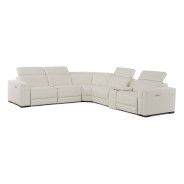 81817 Modrest Frazier - Modern White Leather Sectional Sofa with 3 Recliners + Console By VIG Furniture