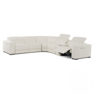 81817 Modrest Frazier - Modern White Leather Sectional Sofa with 3 Recliners + Console By VIG Furniture