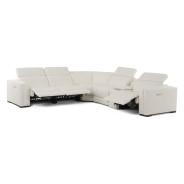 81817 Modrest Frazier - Modern White Leather Sectional Sofa with 3 Recliners + Console By VIG Furniture