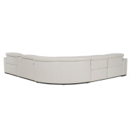 81817 Modrest Frazier - Modern White Leather Sectional Sofa with 3 Recliners + Console By VIG Furniture