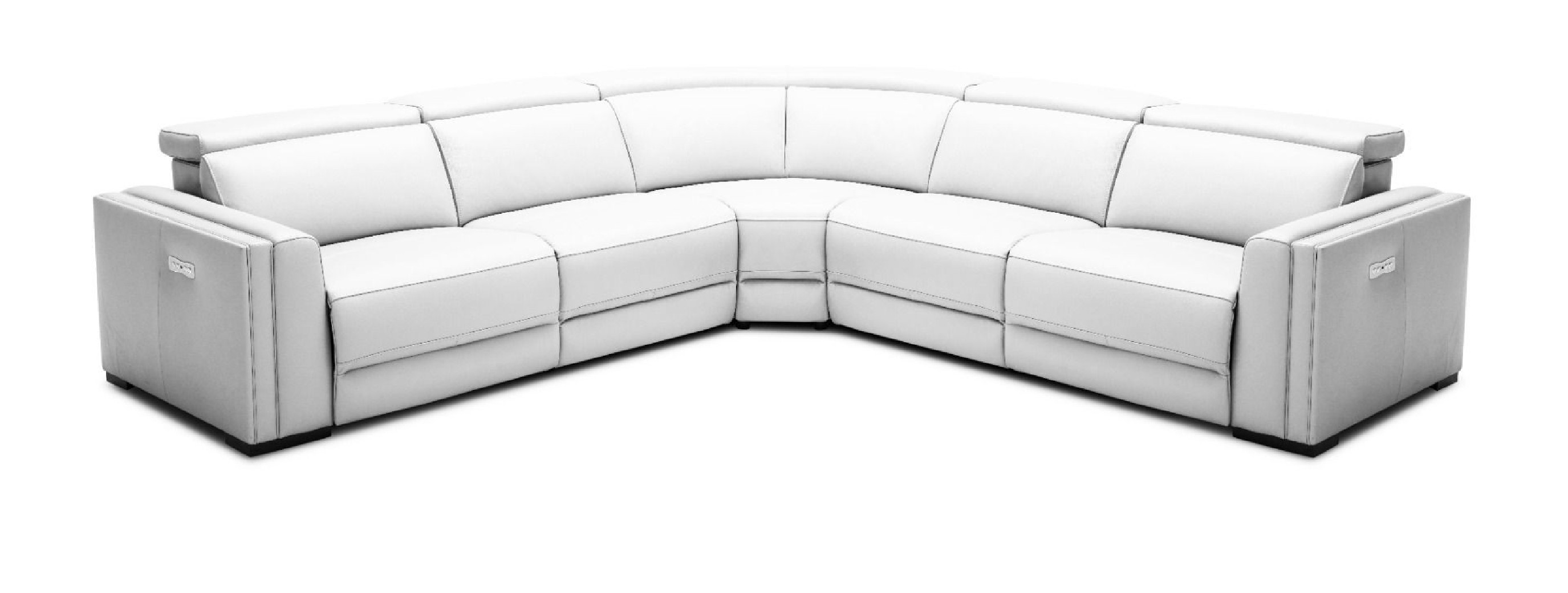 80074A Modrest Frazier - Modern White Leather Sectional Sofa with 3 Recliners By VIG Furniture